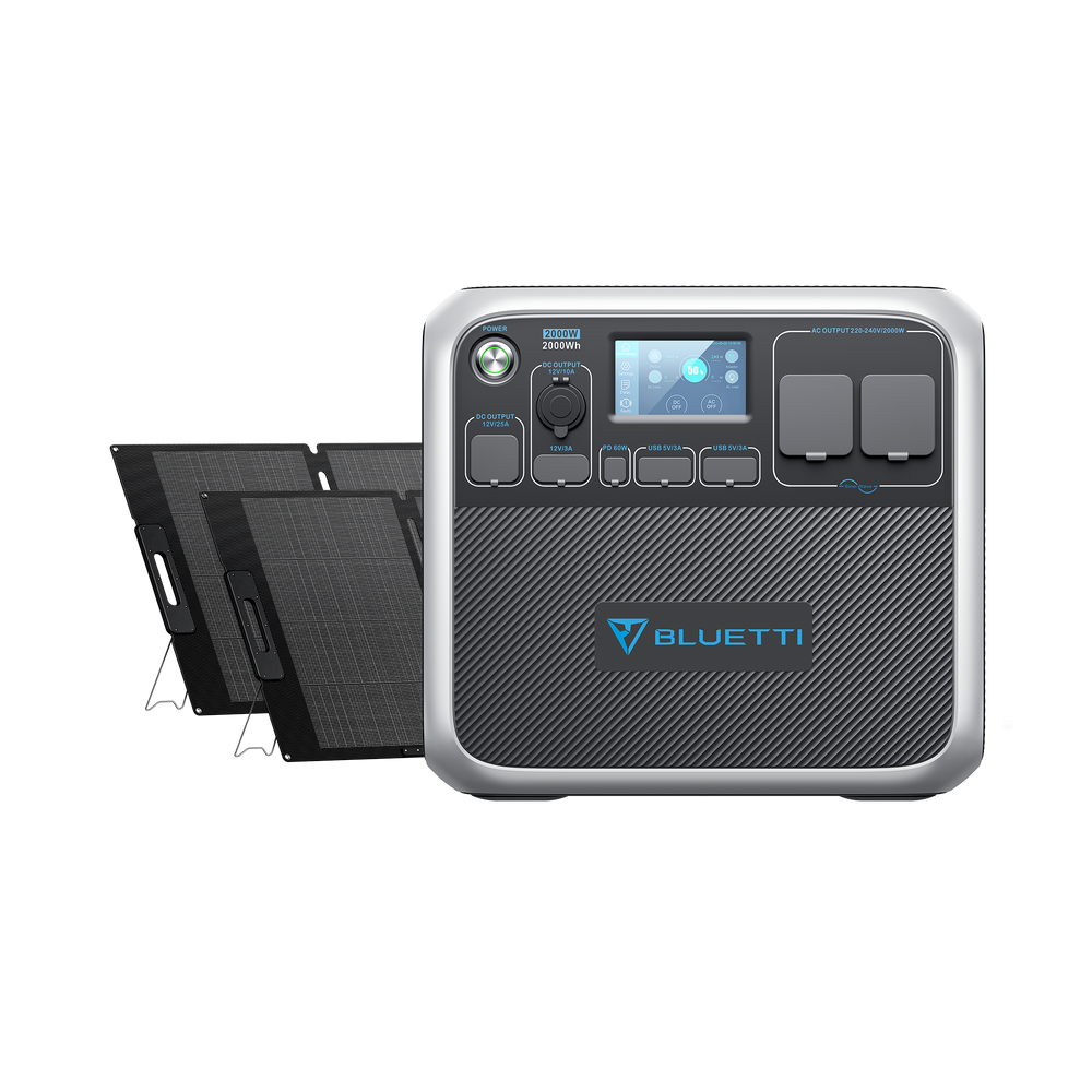 BLUETTTI AC200P Tragbare Solargenerator + MP200 Solarpanele