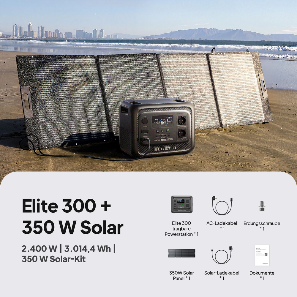 BLUETTI Elite 300 Tragbare Powerstation | 2.400W, 3.014,4Wh (Nur Für Deutschland)