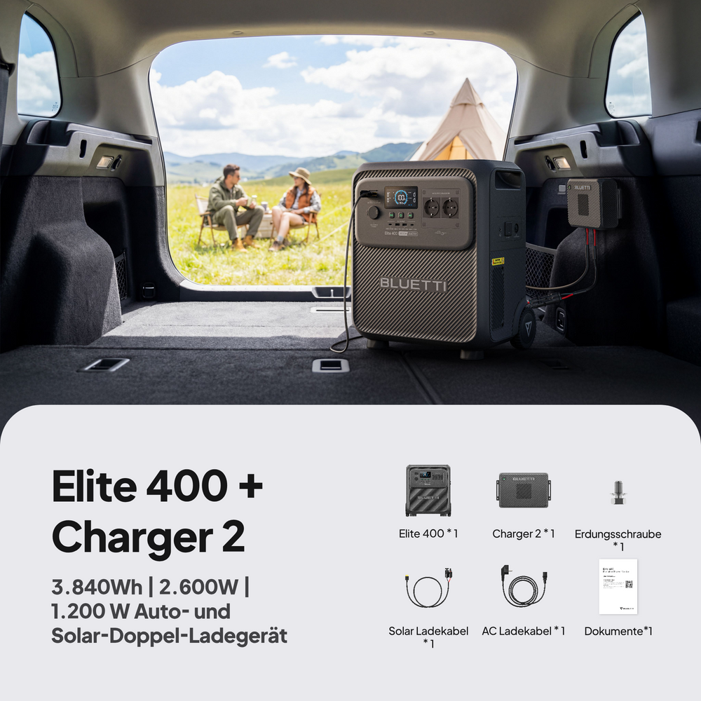 BLUETTI Elite 400 tragbare Powerstation | 2.600 W, 3.840 Wh (Nur Für Deutschland)