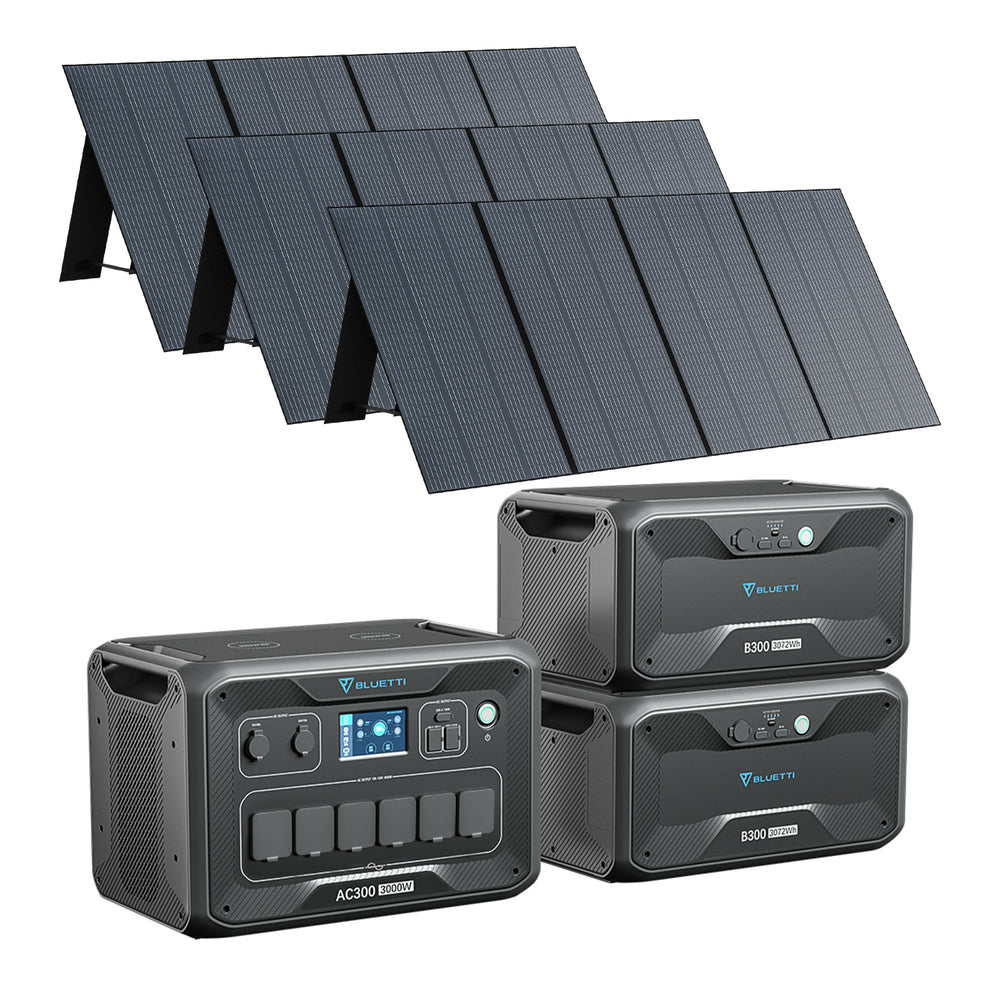 bluetti ac300 + 2*b300 + 3*pv350 stromaggregat solar