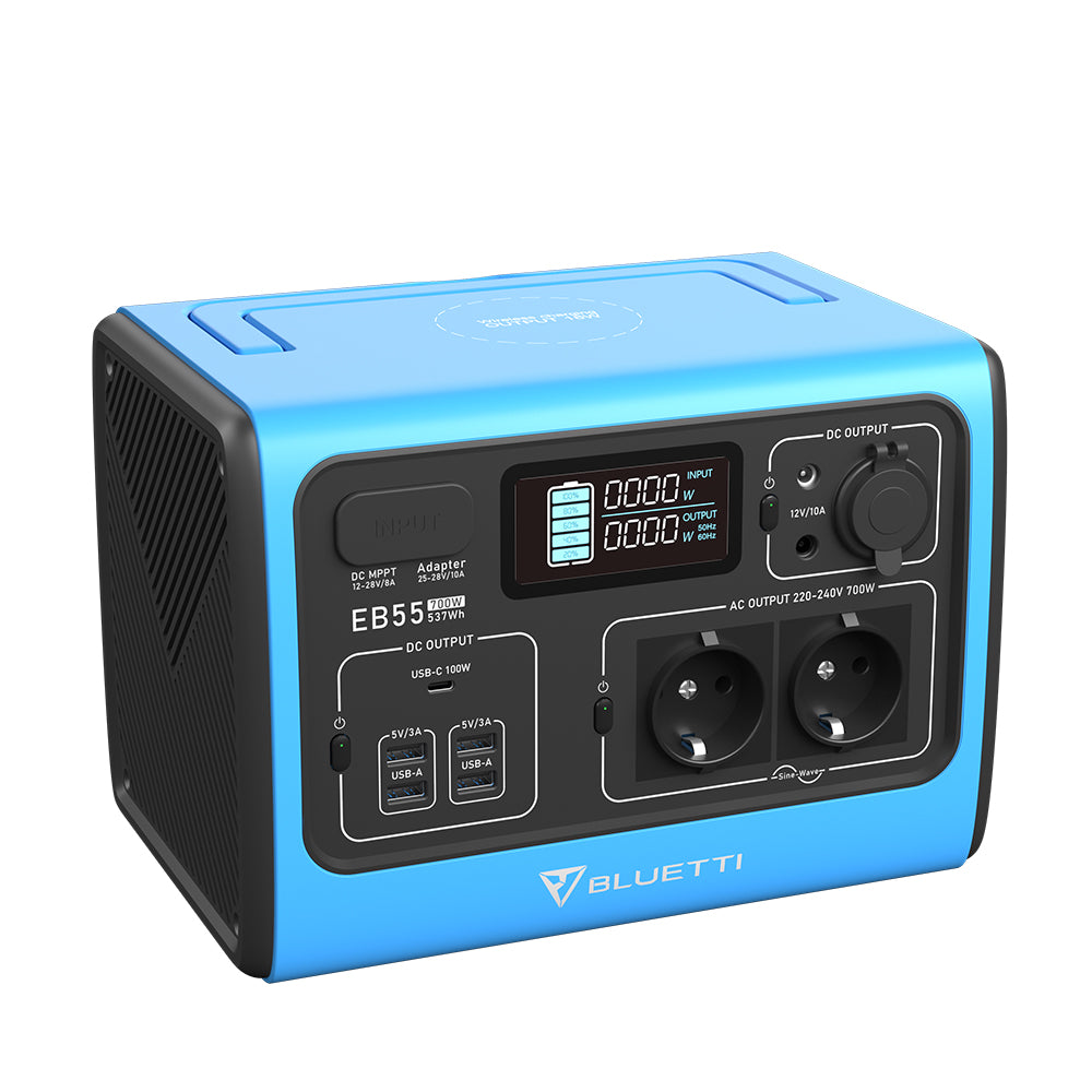 bluetti eb55 blau power station lifepo4