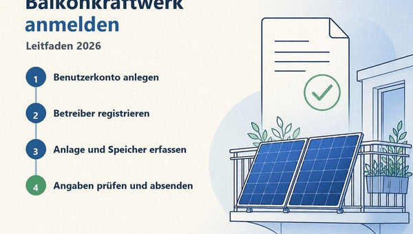 Balkonkraftwerk anmelden: Leitfaden mit vier Schritten