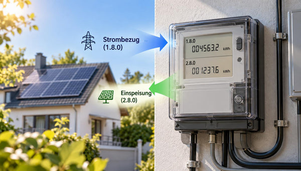 Zweirichtungszähler mit Netzbezug und Einspeisung einer Solaranlage