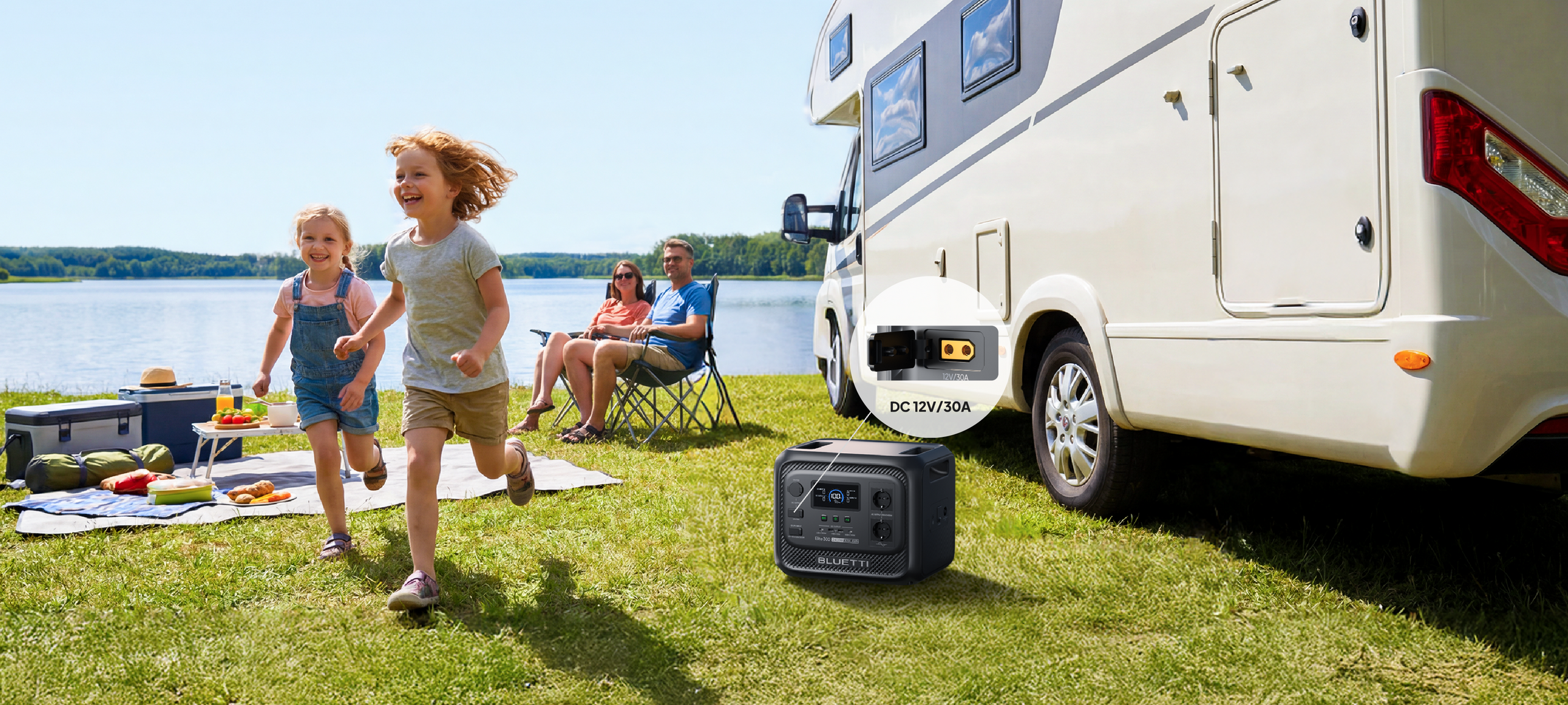 Spezieller 12 V/30 A-Anschluss für Wohnmobilreisen