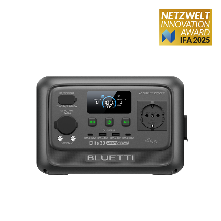 BLUETTI Elite 30 V2 Tragbare Powerstation | 600 W 288 Wh (Nur Für Deutschland)