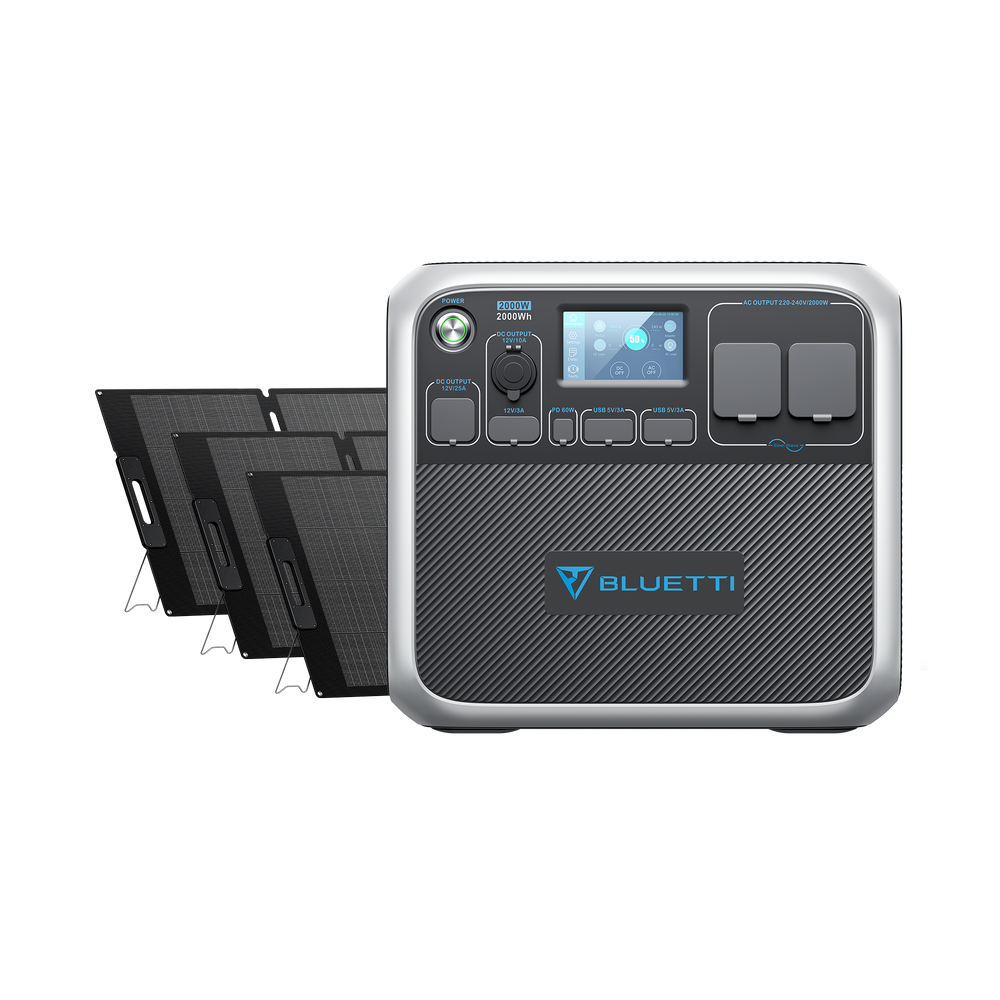 BLUETTTI AC200P Tragbare Solargenerator + MP200 Solarpanele