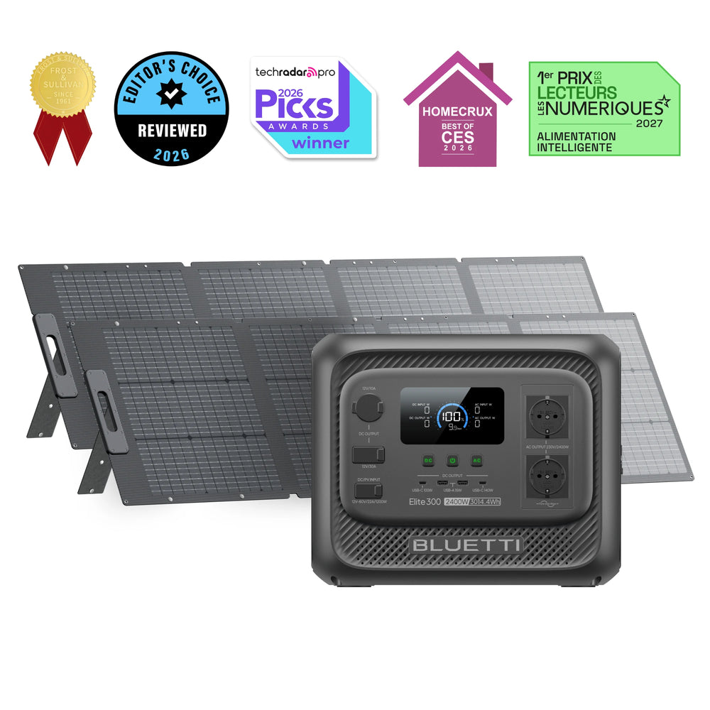 BLUETTI Elite 300+2*200W | 2.400W 3.014,4Wh 400 W Solar Kit (Nur Für Deutschland)