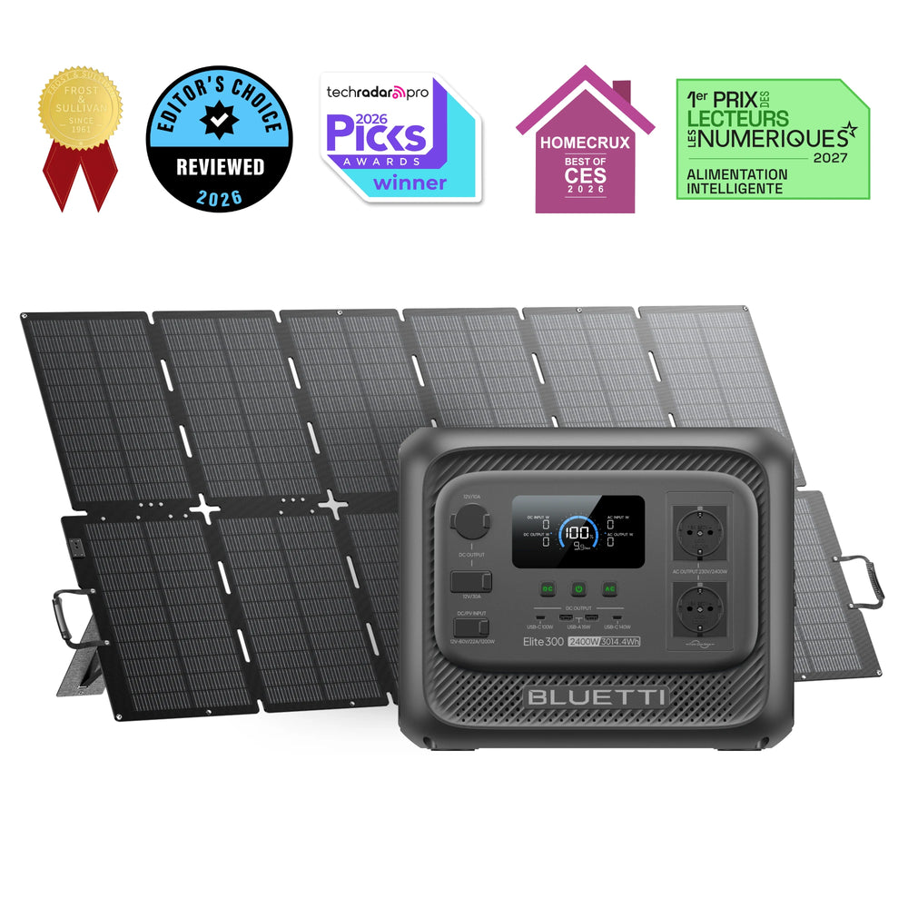 BLUETTI Elite 300+500W | 2.400W 3.014,4Wh 500 W Solar Kit (Nur Für Deutschland)