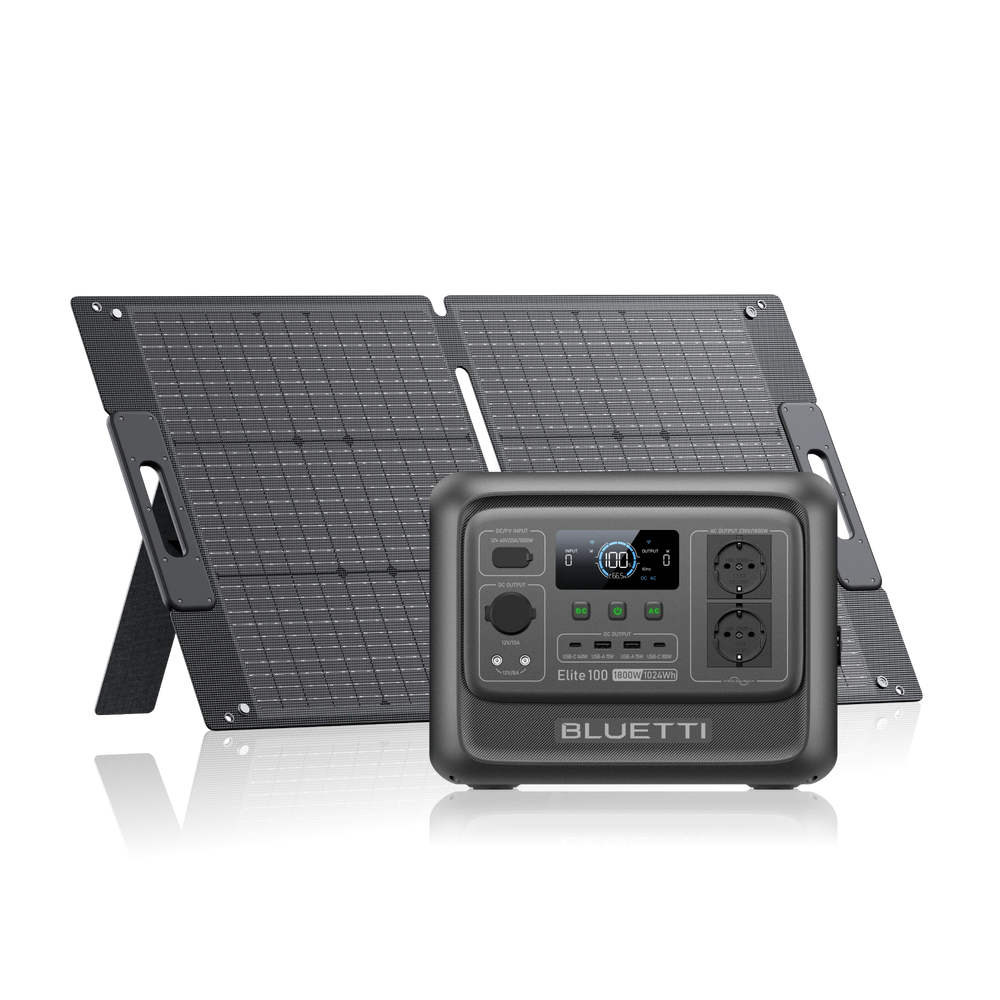 BLUETTI Elite 100 V2+100 W Solar | 1800 W 1024 Wh 100 W Solar Kit (Nur Für Deutschland)