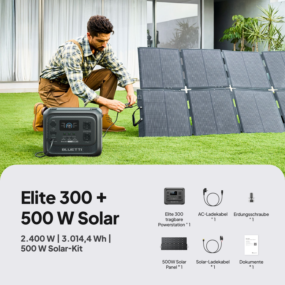 BLUETTI Elite 300 Tragbare Powerstation | 2.400W, 3.014,4Wh (Nur Für Deutschland)