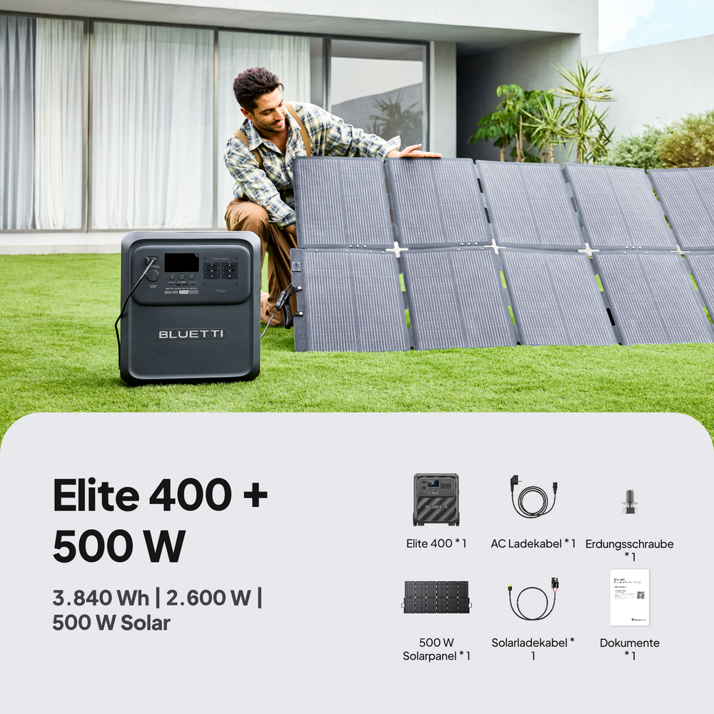 BLUETTI Elite 400 tragbare Powerstation | 2.600 W, 3.840 Wh (Nur Für Deutschland)