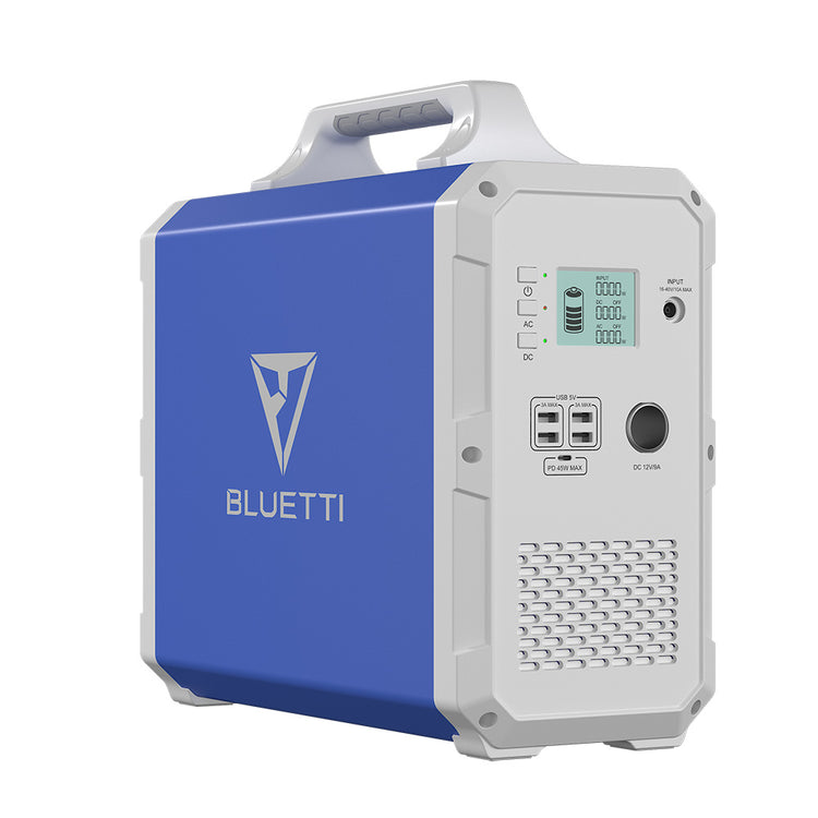bluetti eb150 blau tragbare powerstation