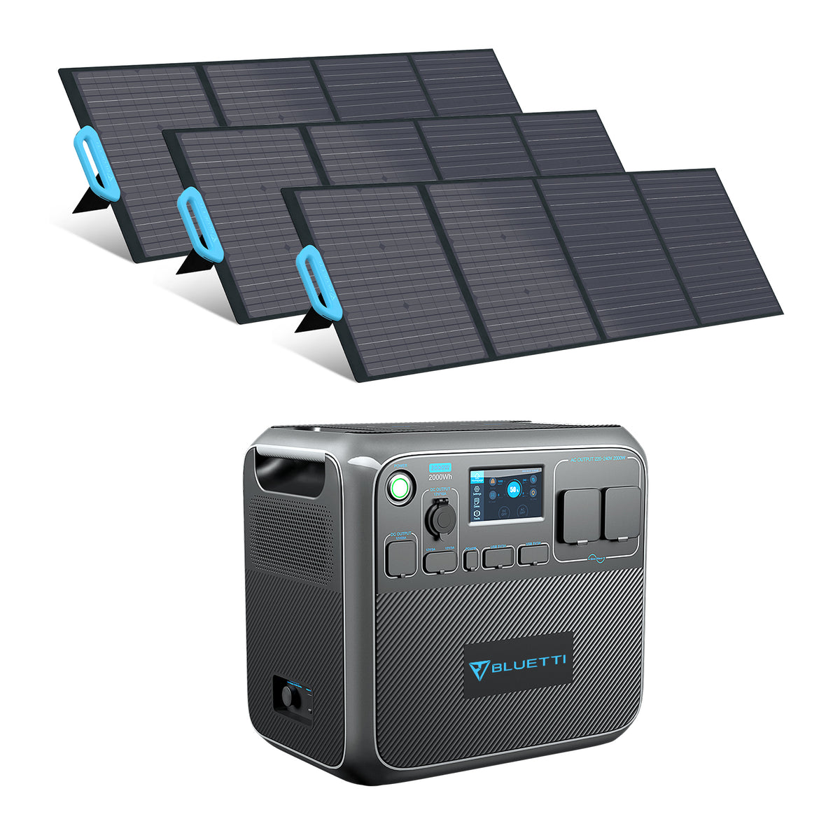 BLUETTTI AC200P Tragbare Solargenerator + 3*PV120 Solarpanele 