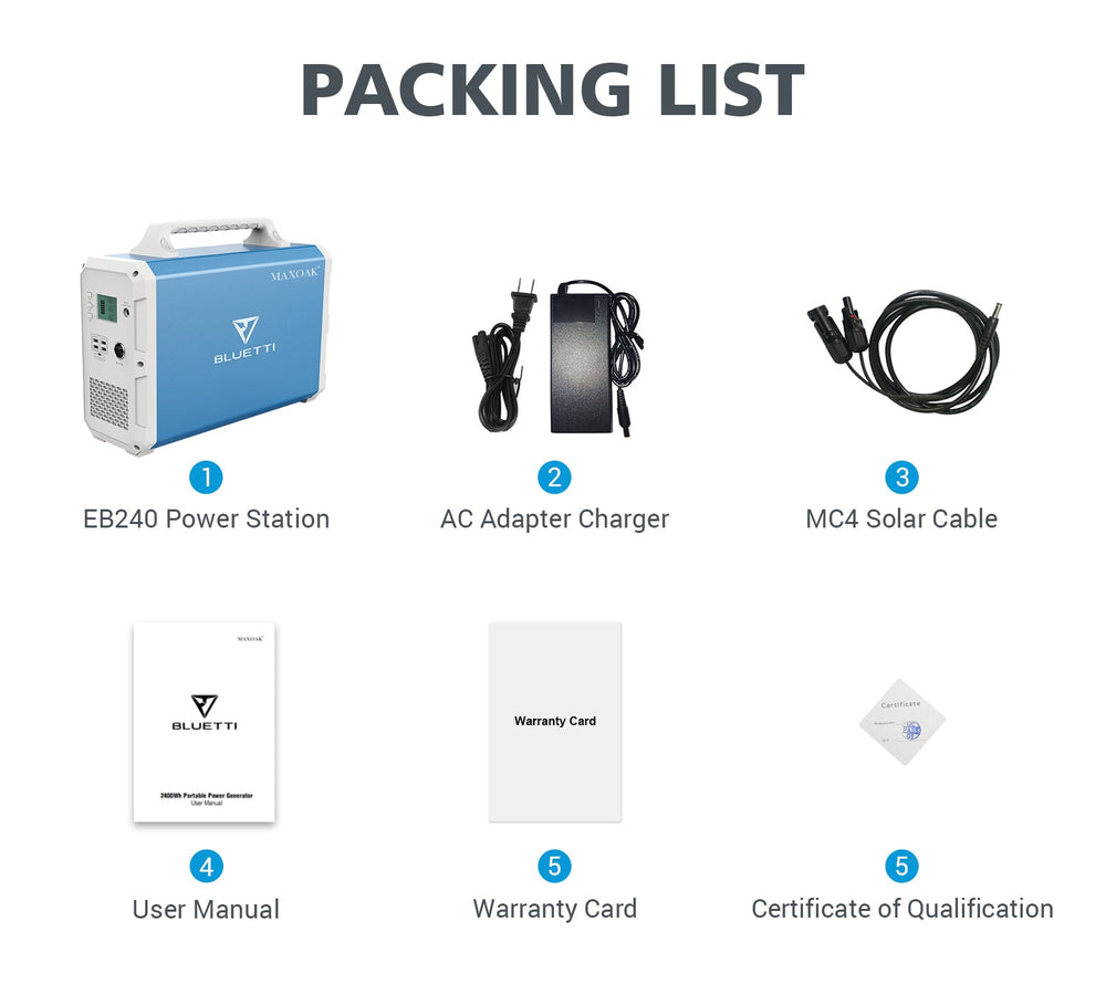 BLUETTI EB240 Tragbare Powerstation | 1000 W 2400 Wh